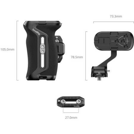 SmallRig 5633 - uchwyt boczny (Quick Release, HawkLock H21) - wymiary